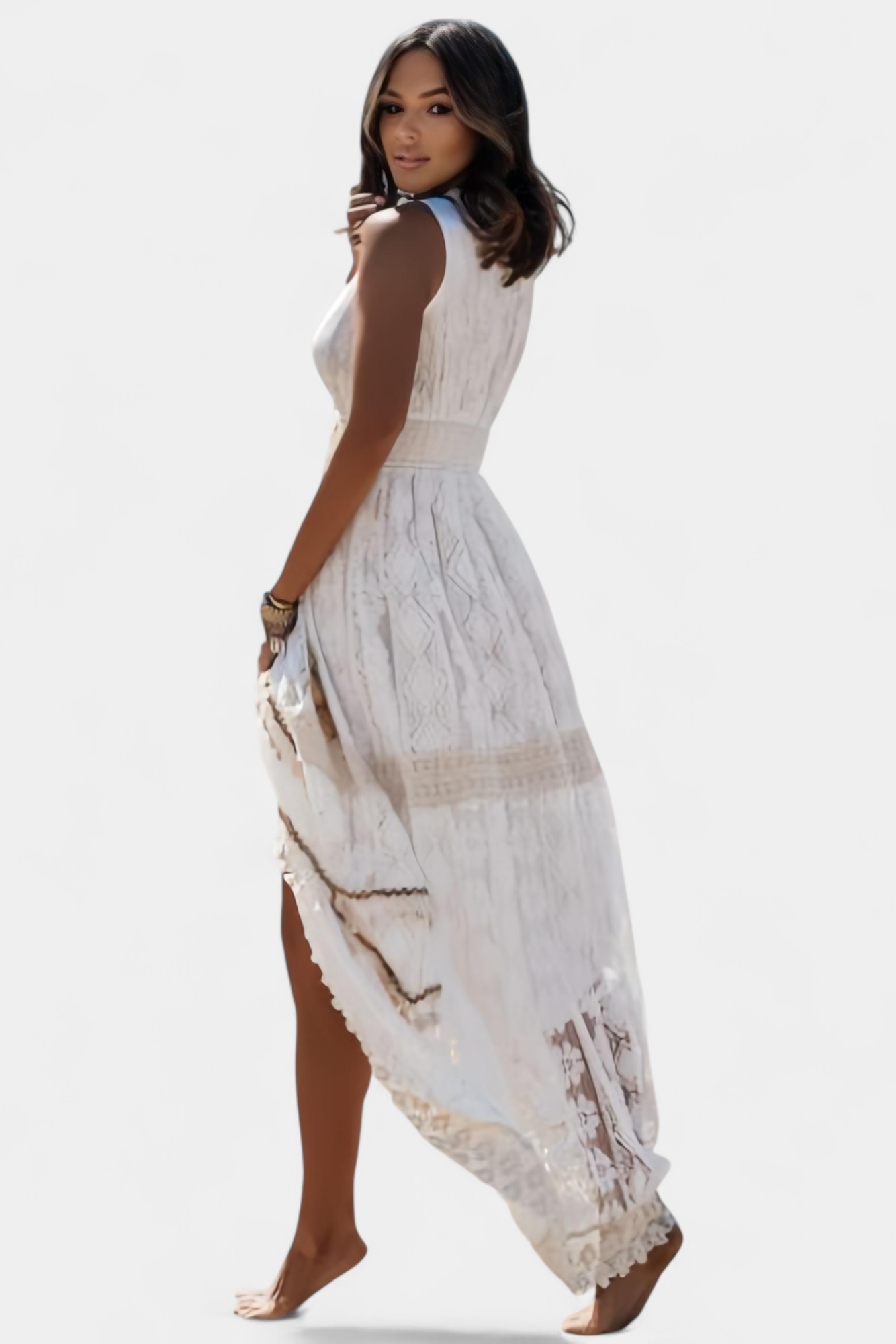 Vestido Maxi de Encaje Boho con Bordados que Enamoran