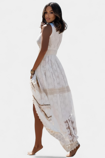 Vestido Maxi de Encaje Boho con Bordados que Enamoran