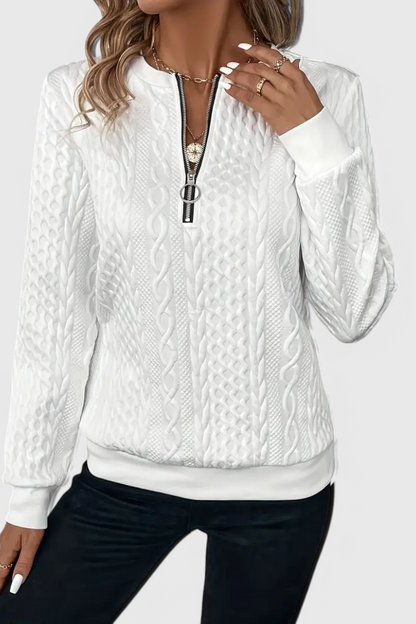 Jersey de Punto Premium Zoey con Cremallera Pulida Exclusiva