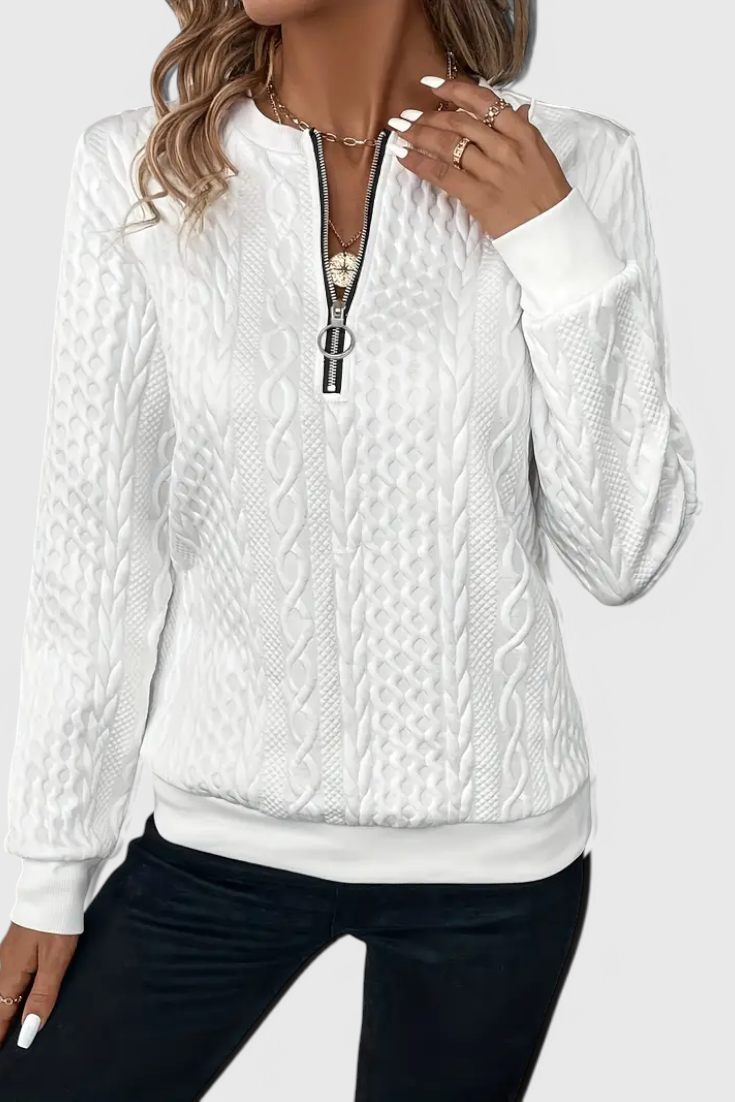 Jersey de Punto Premium Zoey con Cremallera Pulida Exclusiva