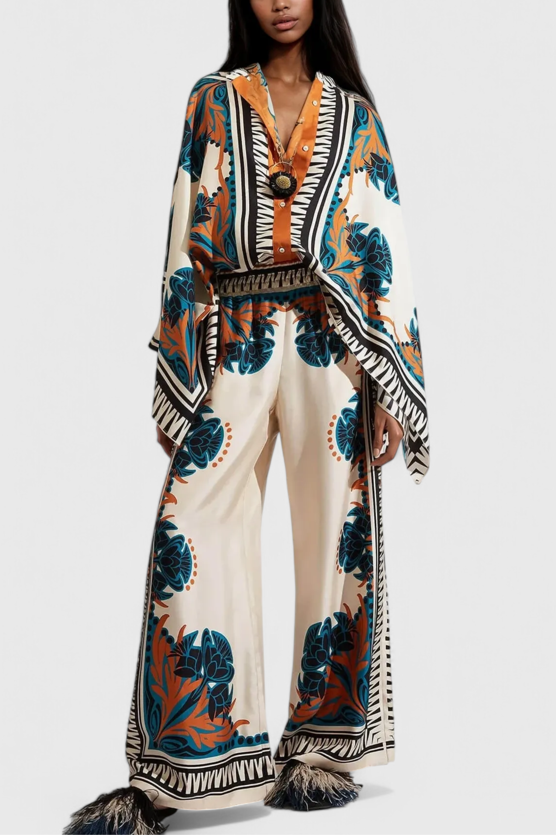Conjunto Beatriz Satén Floral Atardecer Edición Limitada