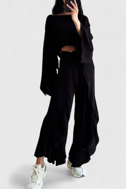 Conjunto Elsie Kimono Divertido Y Pantalón Cruzado Limitada