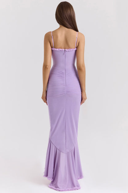 Vestido Roxanne Sin Mangas Con Volantes Y Escote Corazón