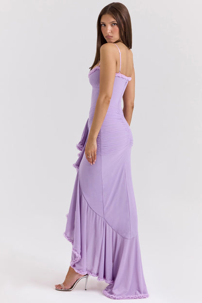 Vestido Roxanne Sin Mangas Con Volantes Y Escote Corazón