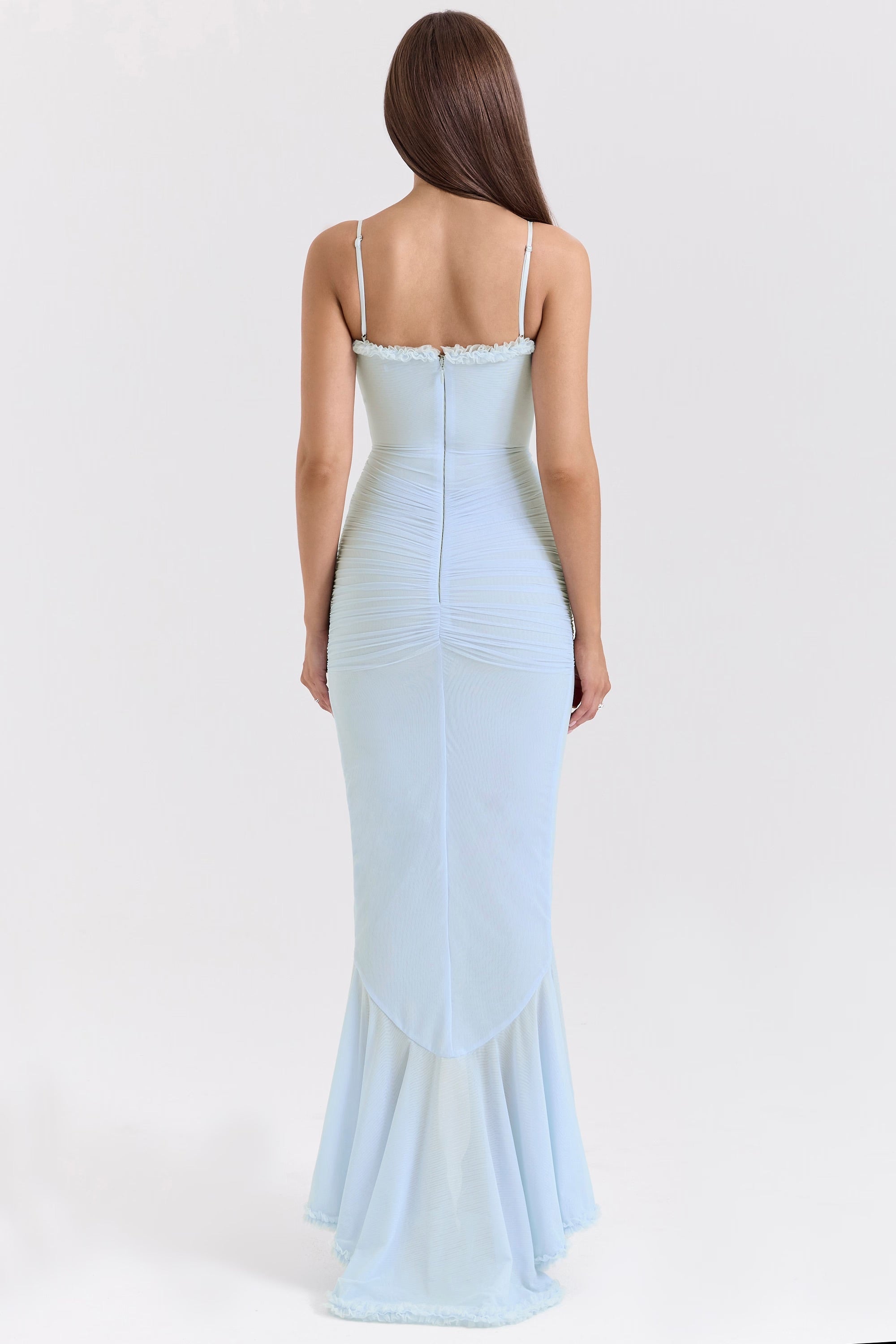 Vestido Roxanne Sin Mangas Con Volantes Y Escote Corazón
