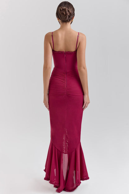 Vestido Roxanne Sin Mangas Con Volantes Y Escote Corazón