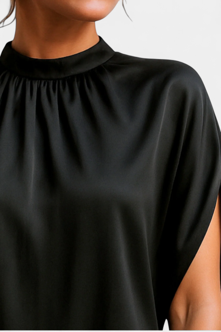 Haruna Vestido Midi Monocromo Escote Redondo Risueño