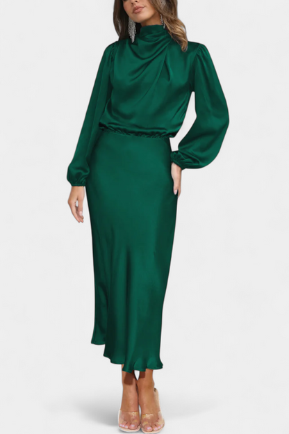 Vestido Maxi Cecila Cuello Alto Estructurado Para Eventos