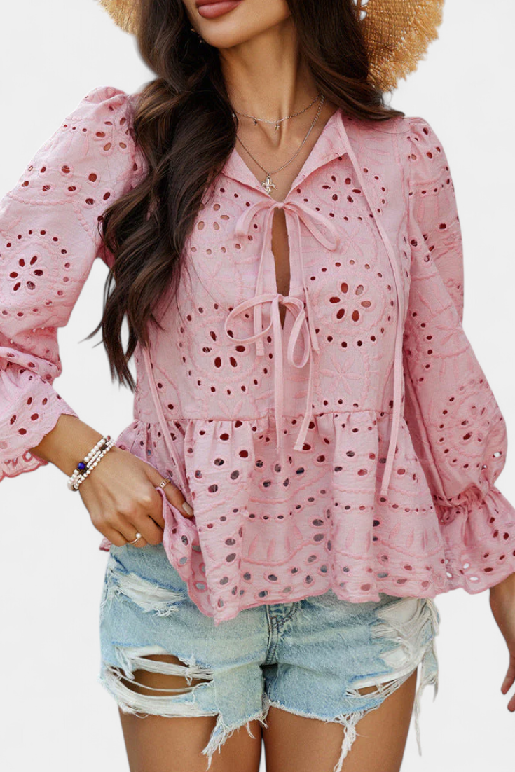 Top Kayden Bohemio Encaje Con Corte Fluido Ligero Y Chic