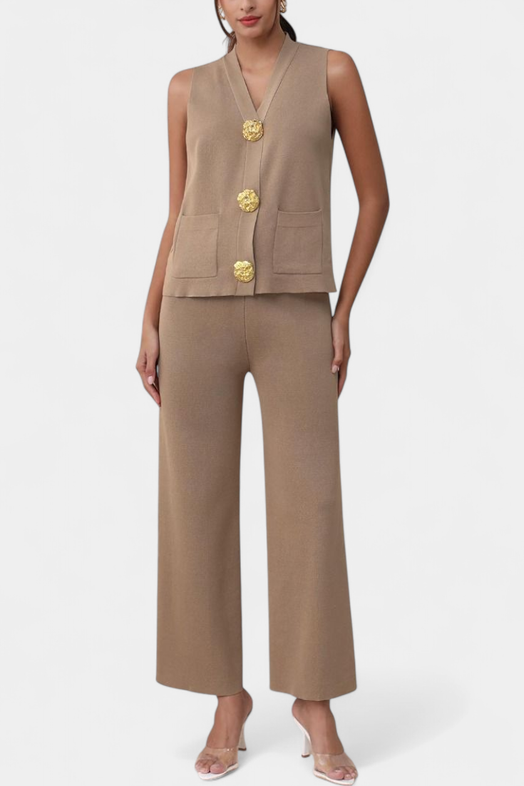 Conjunto Punto Chic Chaleco Pantalón Edición Exclusiva