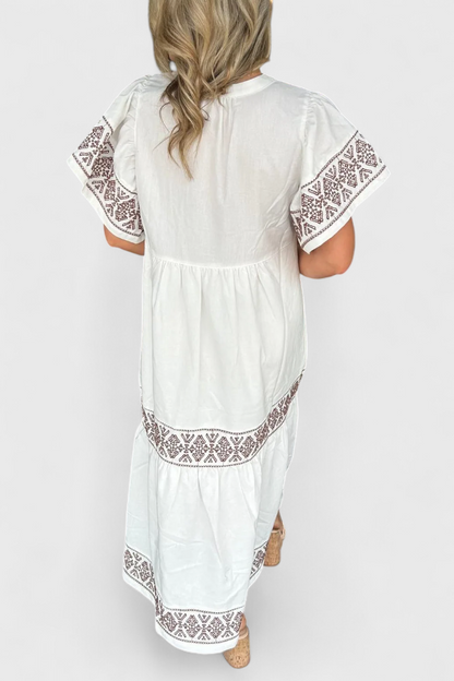 Vestido Maxi Boho Allona Con Escote En V Encanto Natural