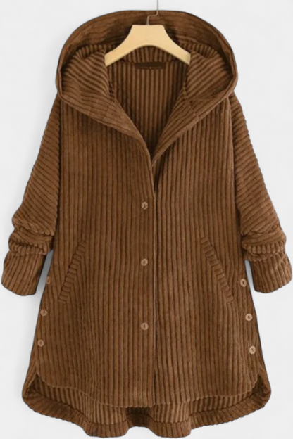 Abrigo Taia De Pana Con Capucha Y Estilo Exclusivo Chic