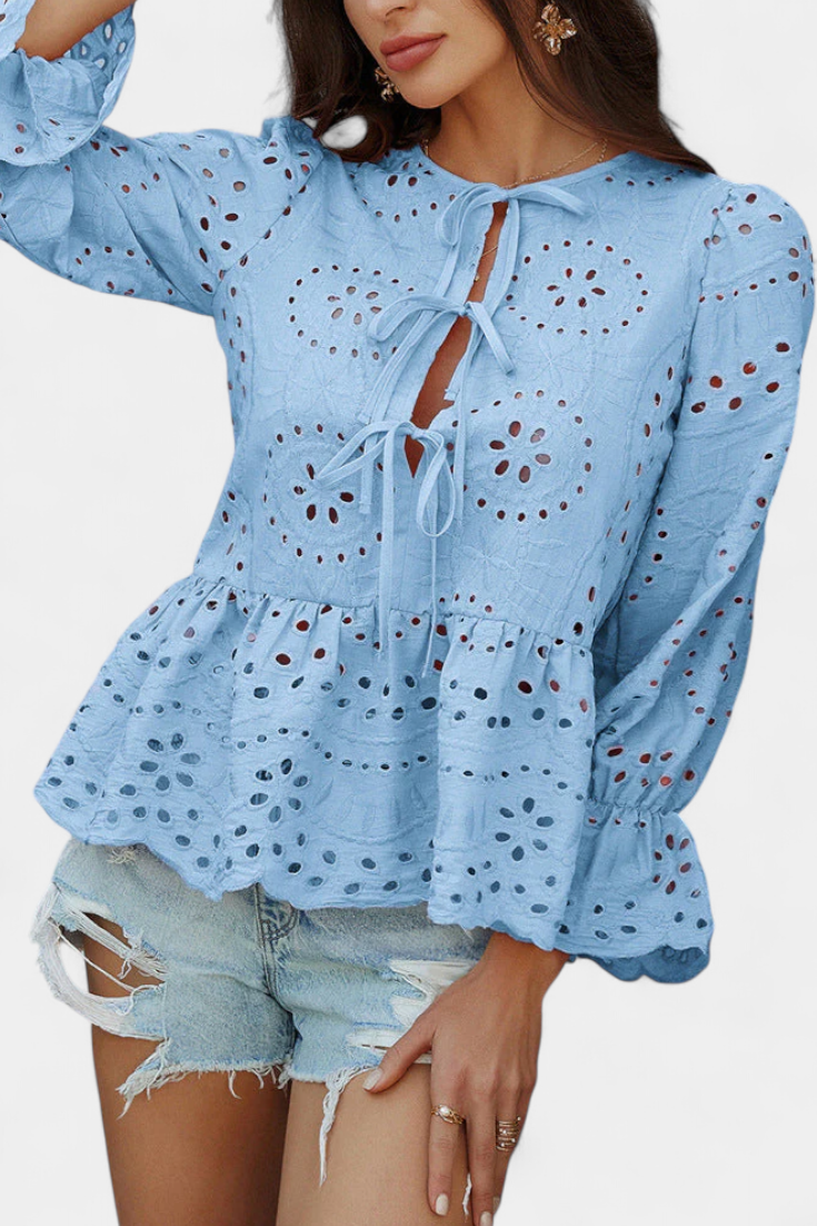 Top Kayden Bohemio Encaje Con Corte Fluido Ligero Y Chic