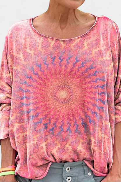 Blusa Omari Holgada con Estampado Bohemio Retro Divertido