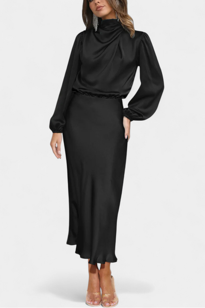 Vestido Maxi Cecila Cuello Alto Estructurado Para Eventos