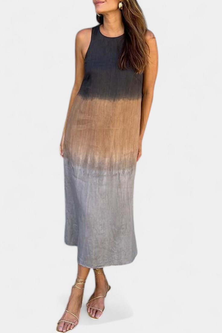 Taerra Vestido Sin Mangas Tie Dye Degradé Divertido
