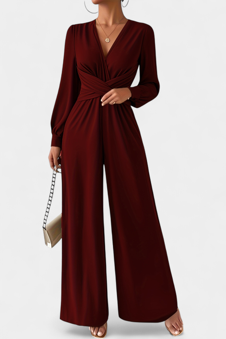 Traje Elegante Mujer Cuello V Con Toque Eudora Exclusiva