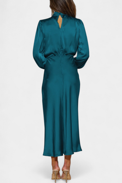Vestido Maxi Cecila Cuello Alto Estructurado Para Eventos