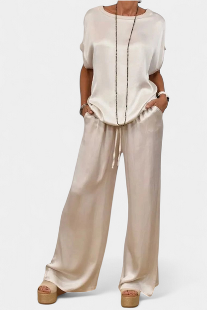 Conjunto Primavera Dos Piezas Con Blusa Fluida Y Listo