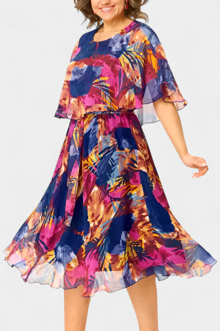 Vestido Ellerie Tropical Fluido Exclusivo Estampado