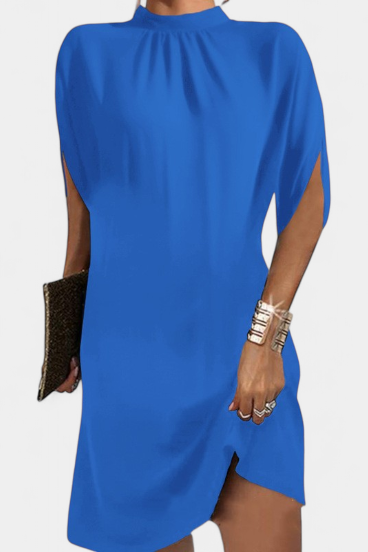 Haruna Vestido Midi Monocromo Escote Redondo Risueño
