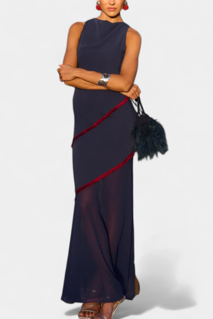 Vestido Midi Bodycon Orfila Con Gasa Y Flecos Chic Genial