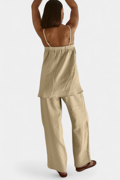 Conjunto Verano Lía Top Suelto Y Pantalón Fluido Divertido