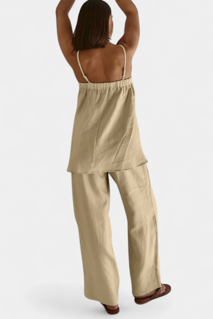 Conjunto Verano Lía Top Suelto Y Pantalón Fluido Divertido