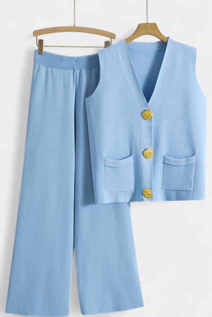 Conjunto Punto Chic Chaleco Pantalón Edición Exclusiva