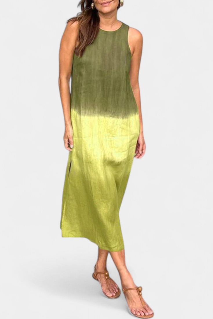 Taerra Vestido Sin Mangas Tie Dye Degradé Divertido