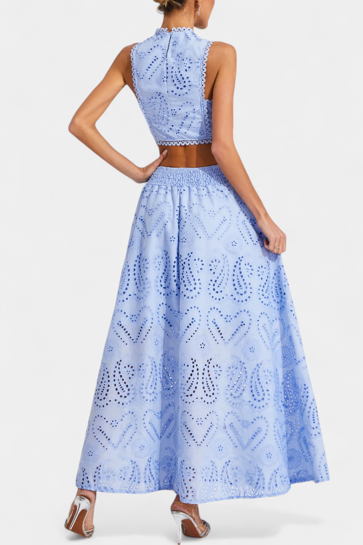 Conjunto Romántico Danitza Encaje Floral Calado Chic