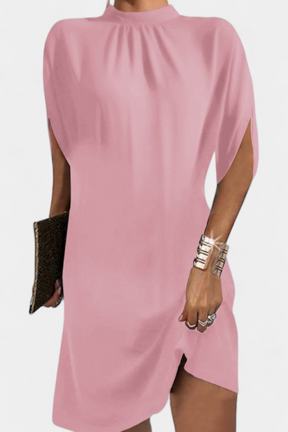 Haruna Vestido Midi Monocromo Escote Redondo Risueño