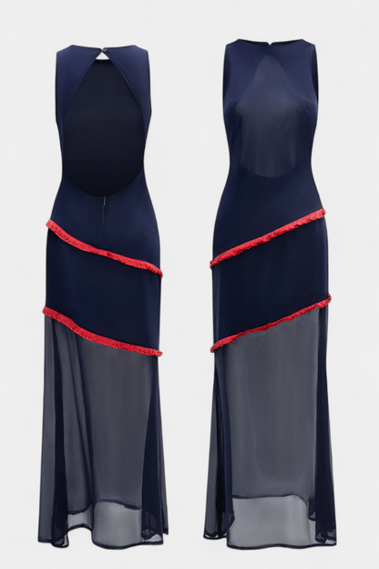 Vestido Midi Bodycon Orfila Con Gasa Y Flecos Chic Genial