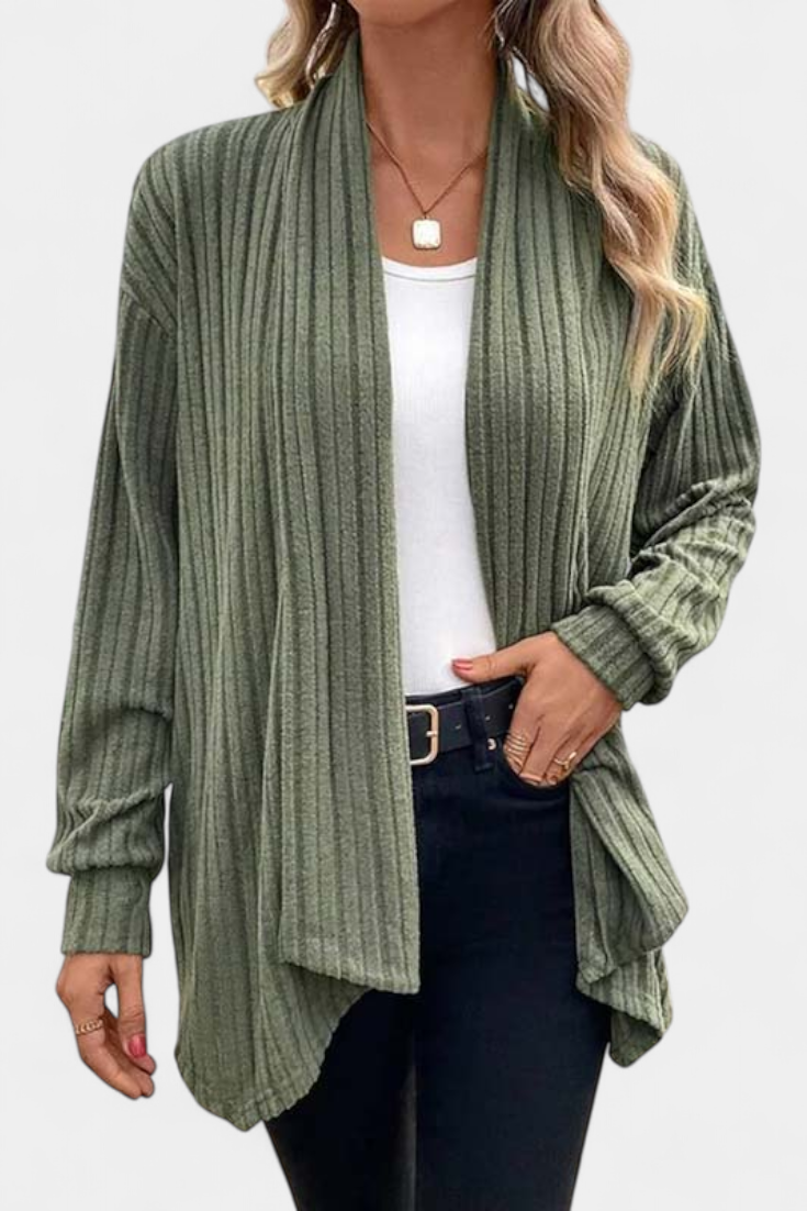 Cárdigan Casual Con Capucha Bolsillos Canalé Exclusiva