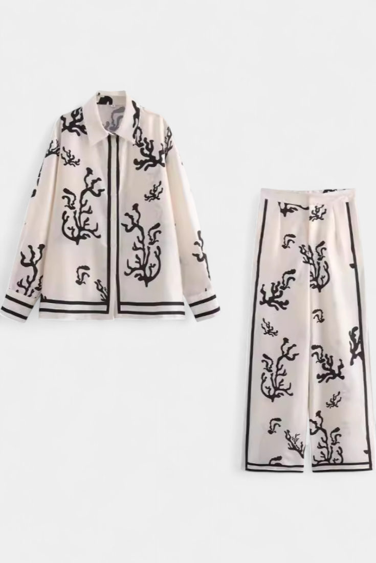 Conjunto Nazaret Pierna Ancha Estampado Artístico Exclusivo