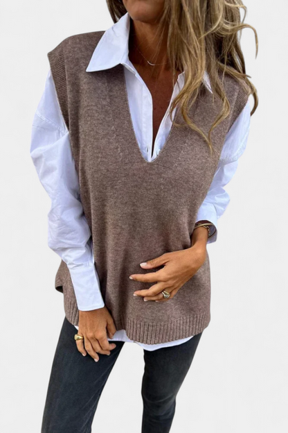 Chaqueta de Punto Premium con Encanto Escote en V Chic