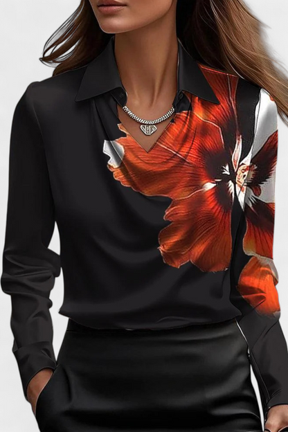Blusa Satinada Con Escote En Cascada De Lujo Y Encanto