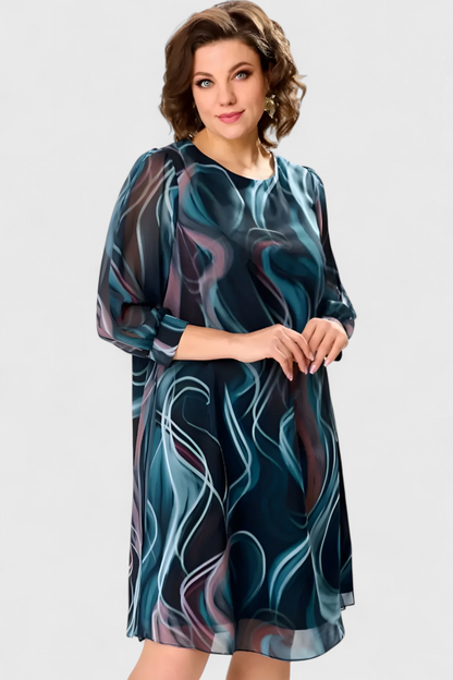 Vestido De Gasa Ocean Whirl Remolinos Marinos Chic Hoy