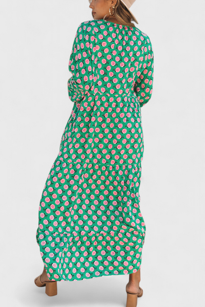 Vestido Boho Aroa Estampado Artístico Para Verano Chic
