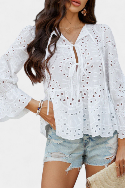 Top Kayden Bohemio Encaje Con Corte Fluido Ligero Y Chic