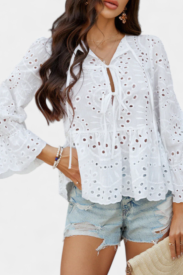Top Kayden Bohemio Encaje Con Corte Fluido Ligero Y Chic