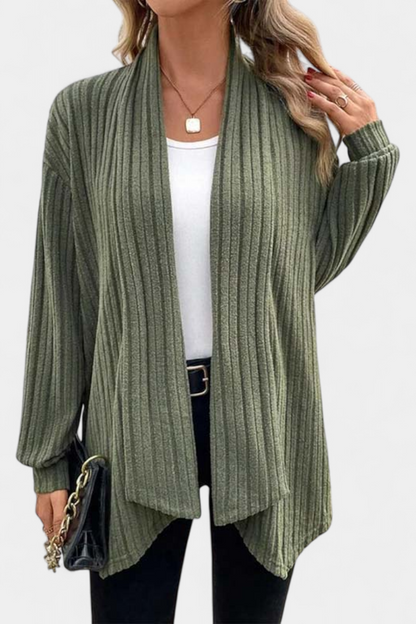 Cárdigan Casual Con Capucha Bolsillos Canalé Exclusiva