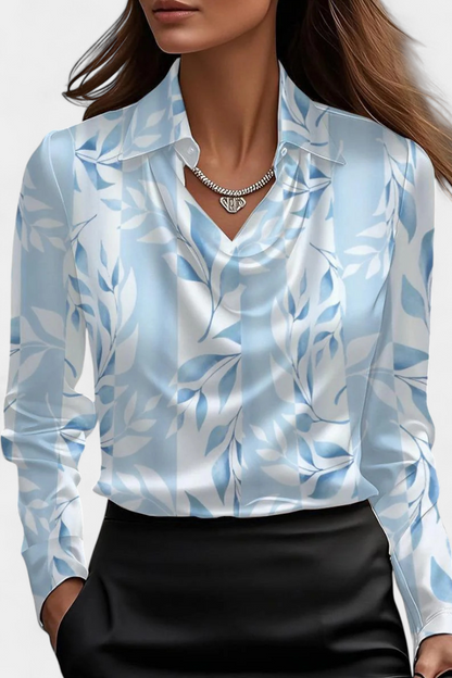 Blusa Satinada Con Escote En Cascada De Lujo Y Encanto