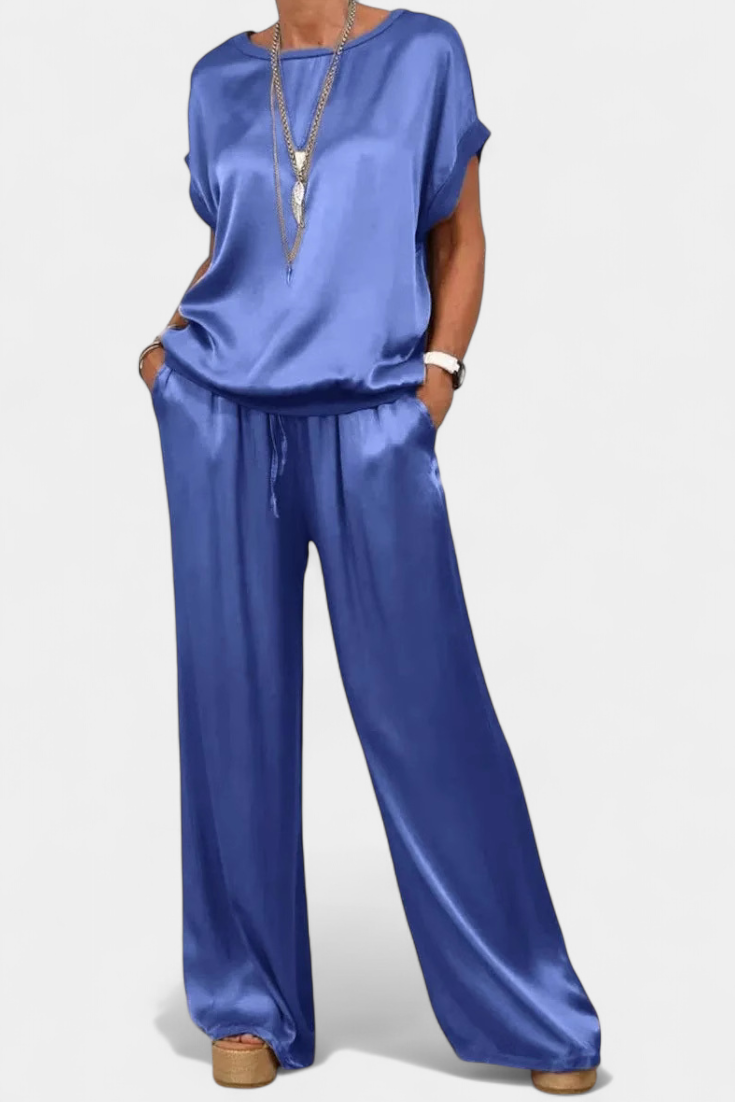 Conjunto Primavera Dos Piezas Con Blusa Fluida Y Listo