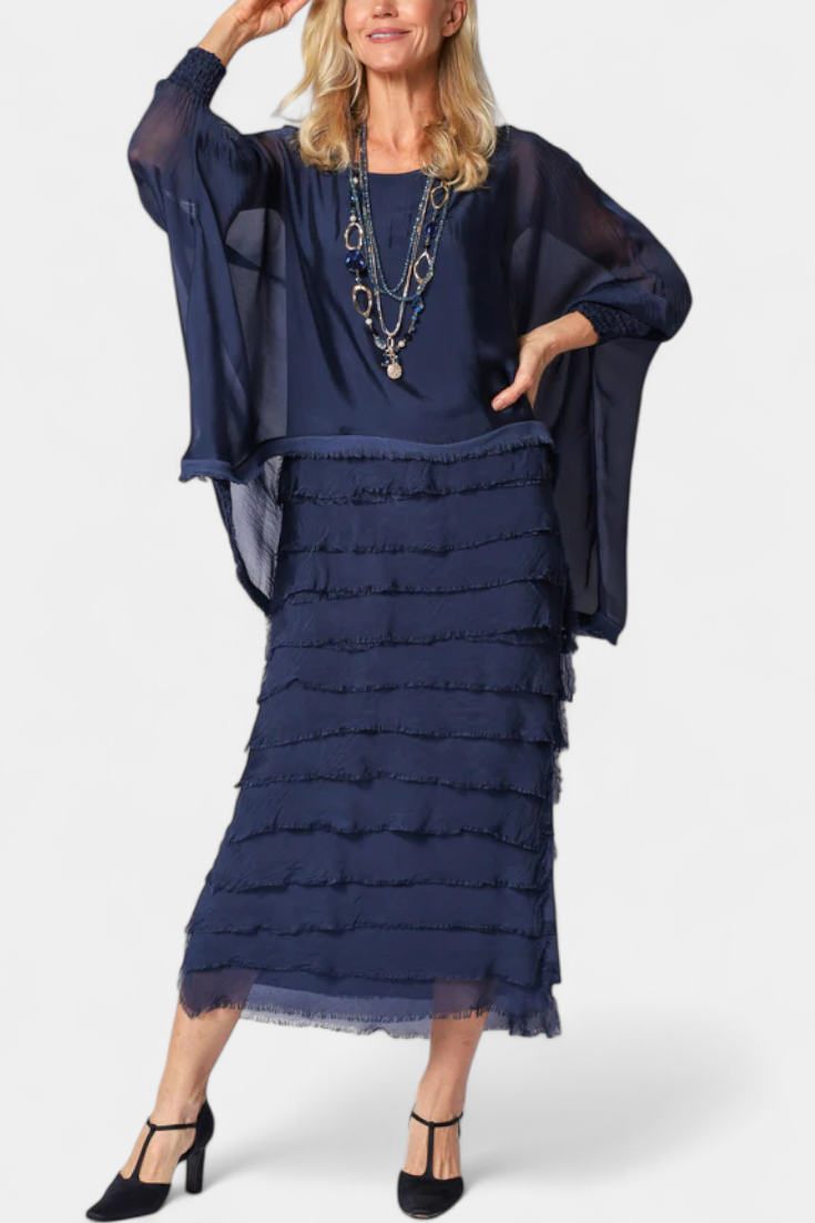 Vestido Rosaria Midi Con Corsé Y Volantes Deslumbrantes