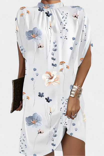 Haruna Vestido Midi Monocromo Escote Redondo Risueño