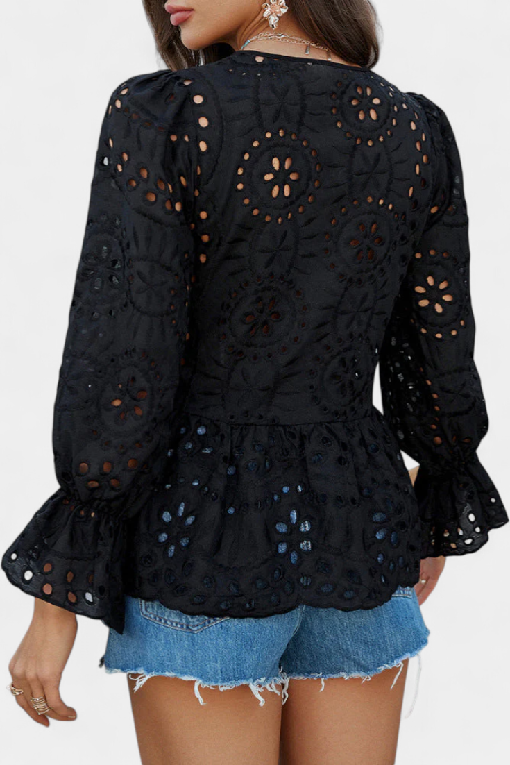 Top Kayden Bohemio Encaje Con Corte Fluido Ligero Y Chic