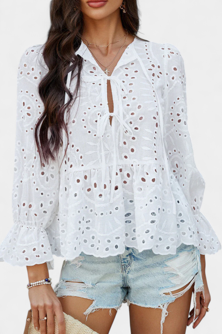 Top Kayden Bohemio Encaje Con Corte Fluido Ligero Y Chic