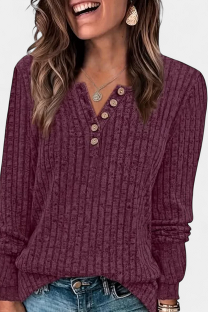 Birdie Suéter Acanalado Con Detalle De Botones Premium Chic