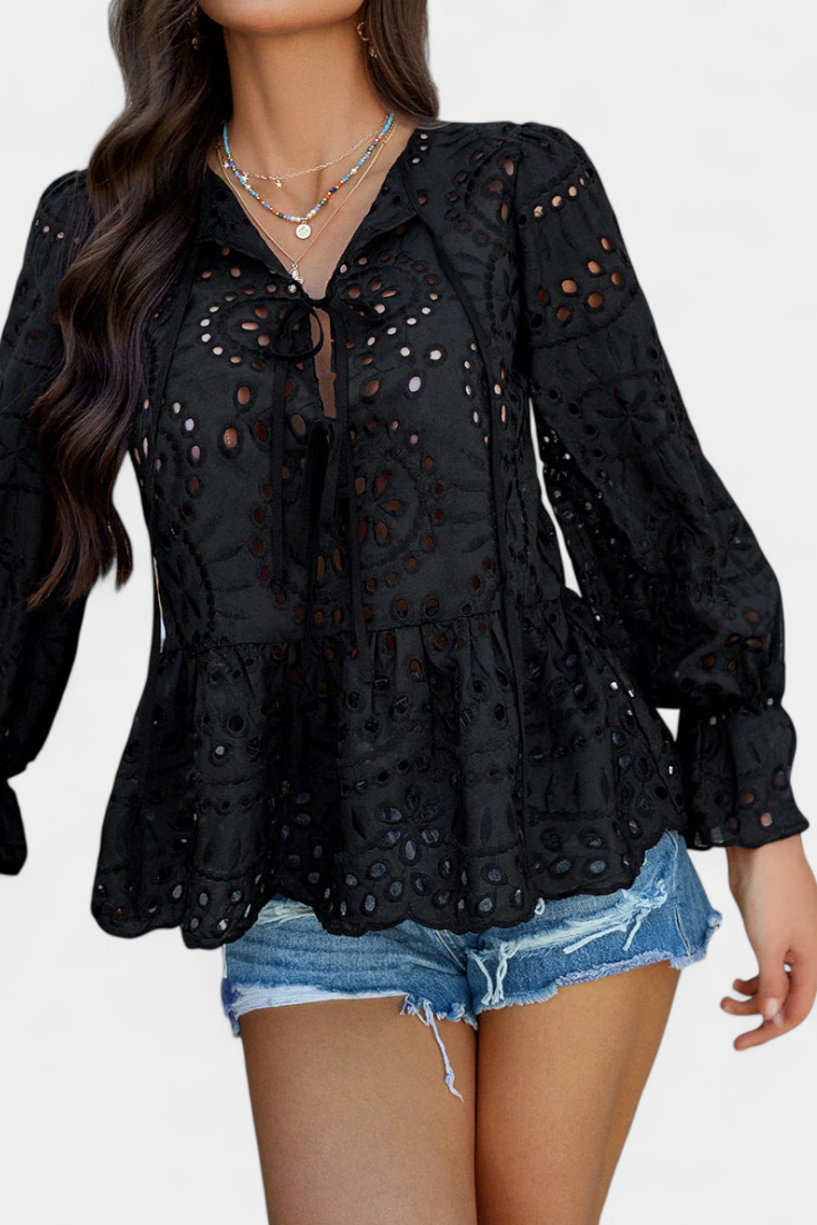 Top Kayden Bohemio Encaje Con Corte Fluido Ligero Y Chic